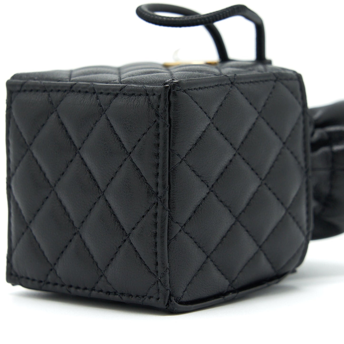 Chanel Mini Vanity Pouch With Chain Lambskin Black