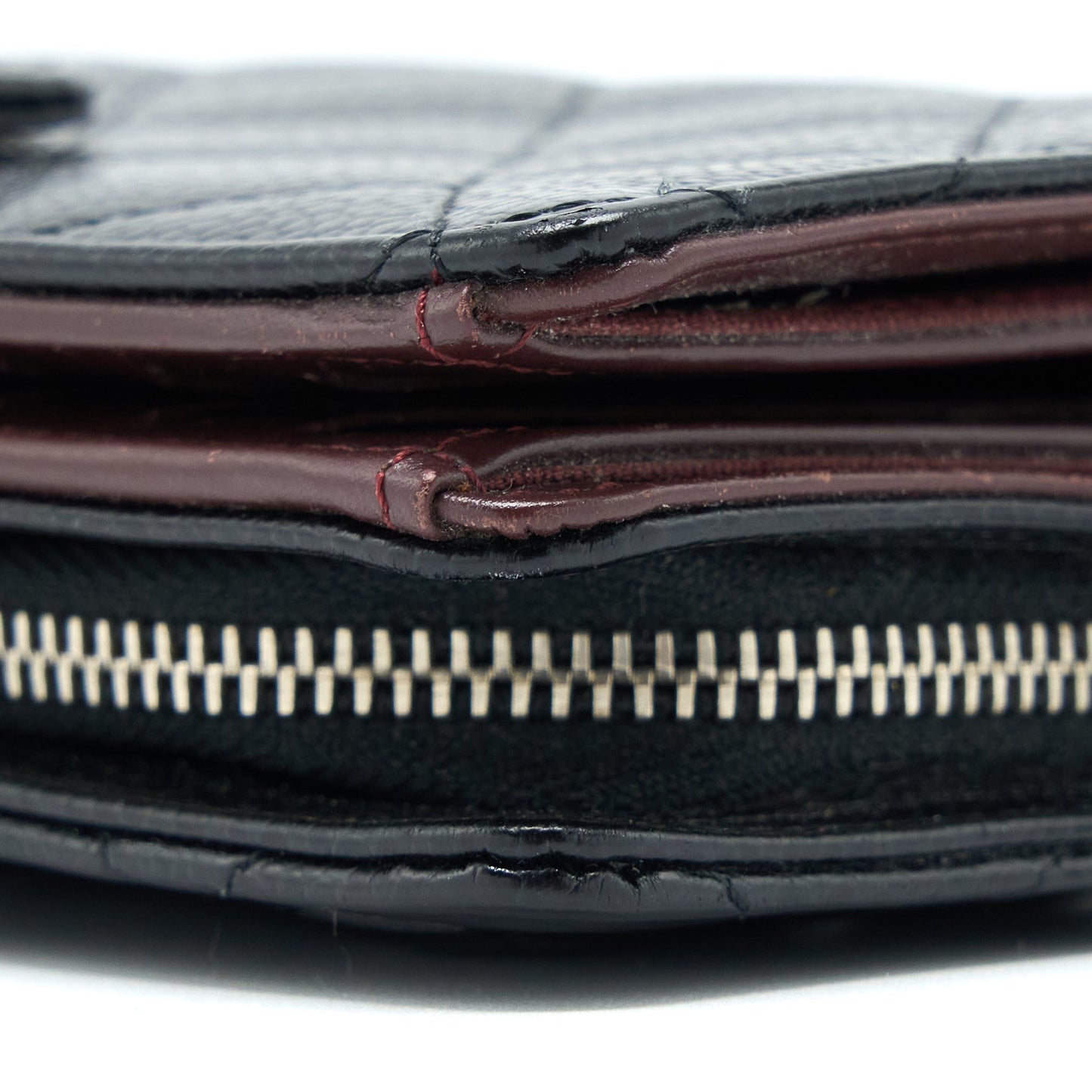 Chanel Compact Zipper Wallet Caviar Black