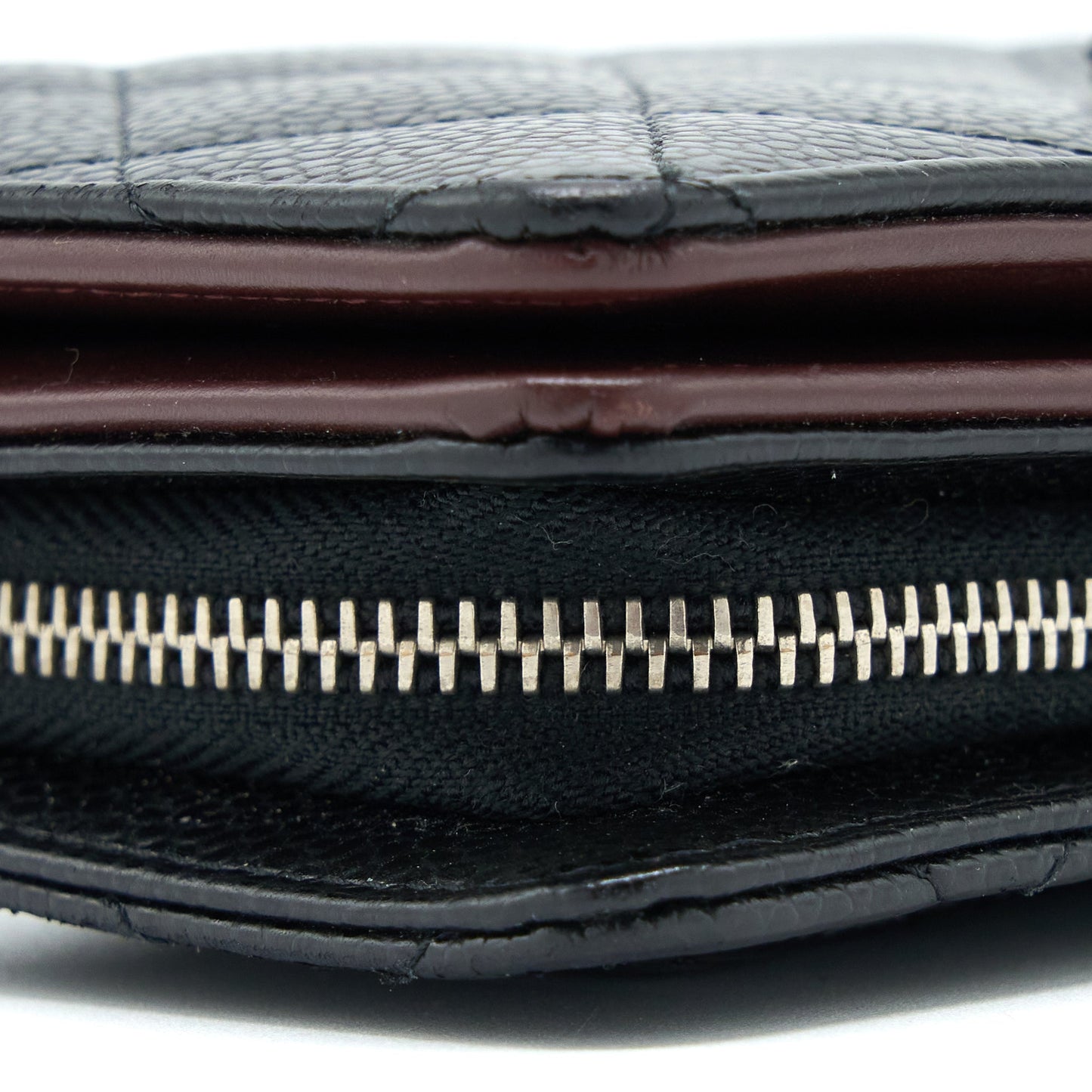 Chanel Compact Zipper Wallet Caviar Black