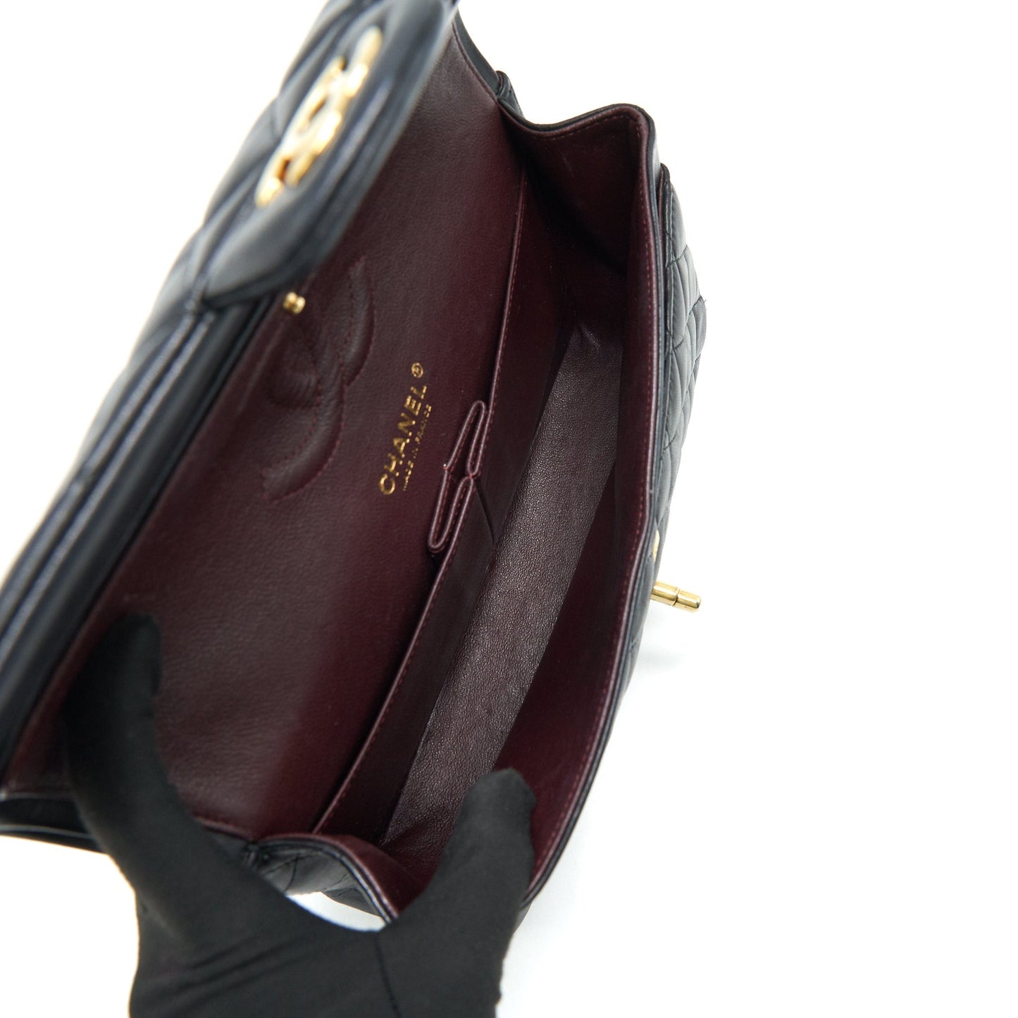 Chanel Classic Double Flap Bag Lambskin Medium Black  serial 19