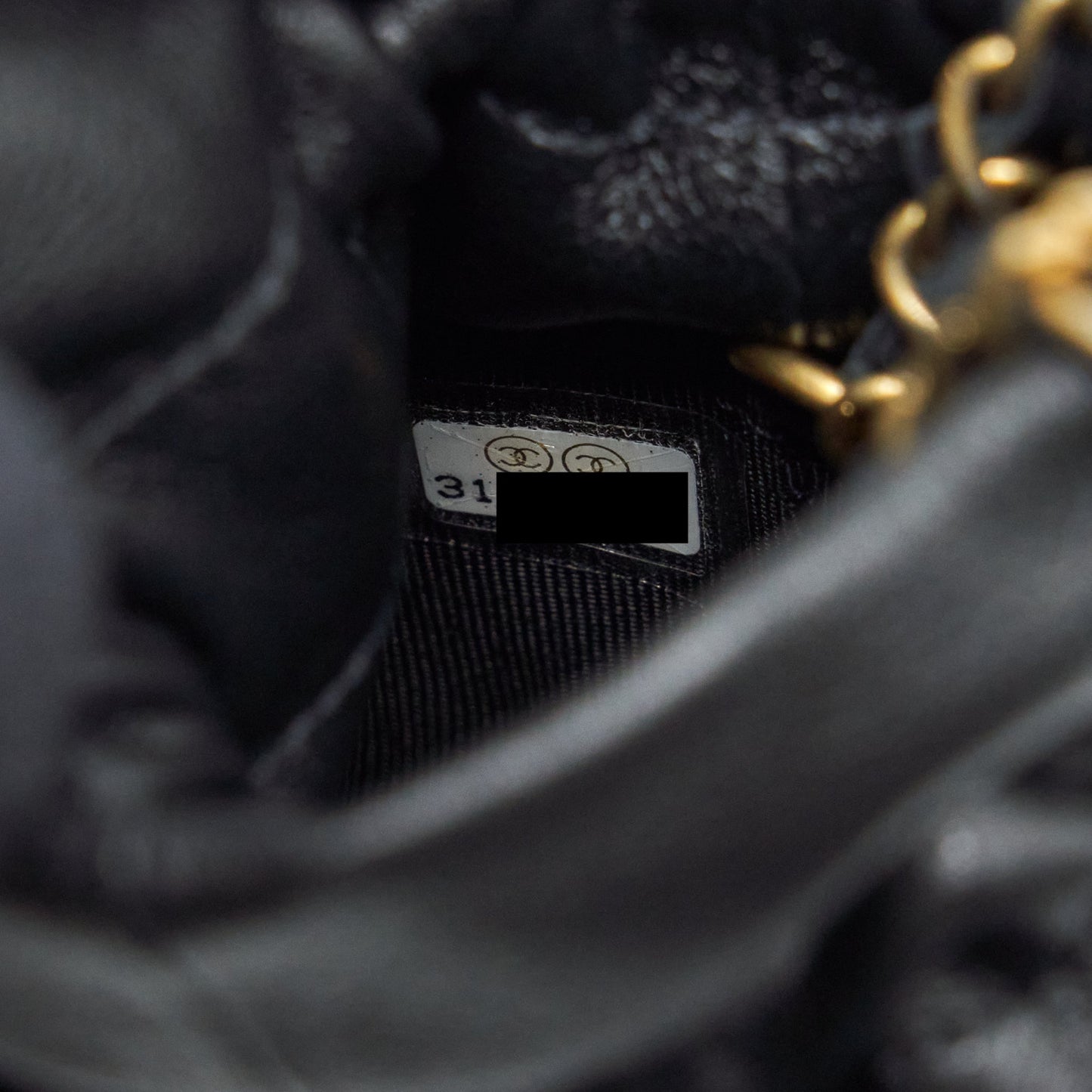 Chanel Mini Vanity Pouch With Chain Lambskin Black