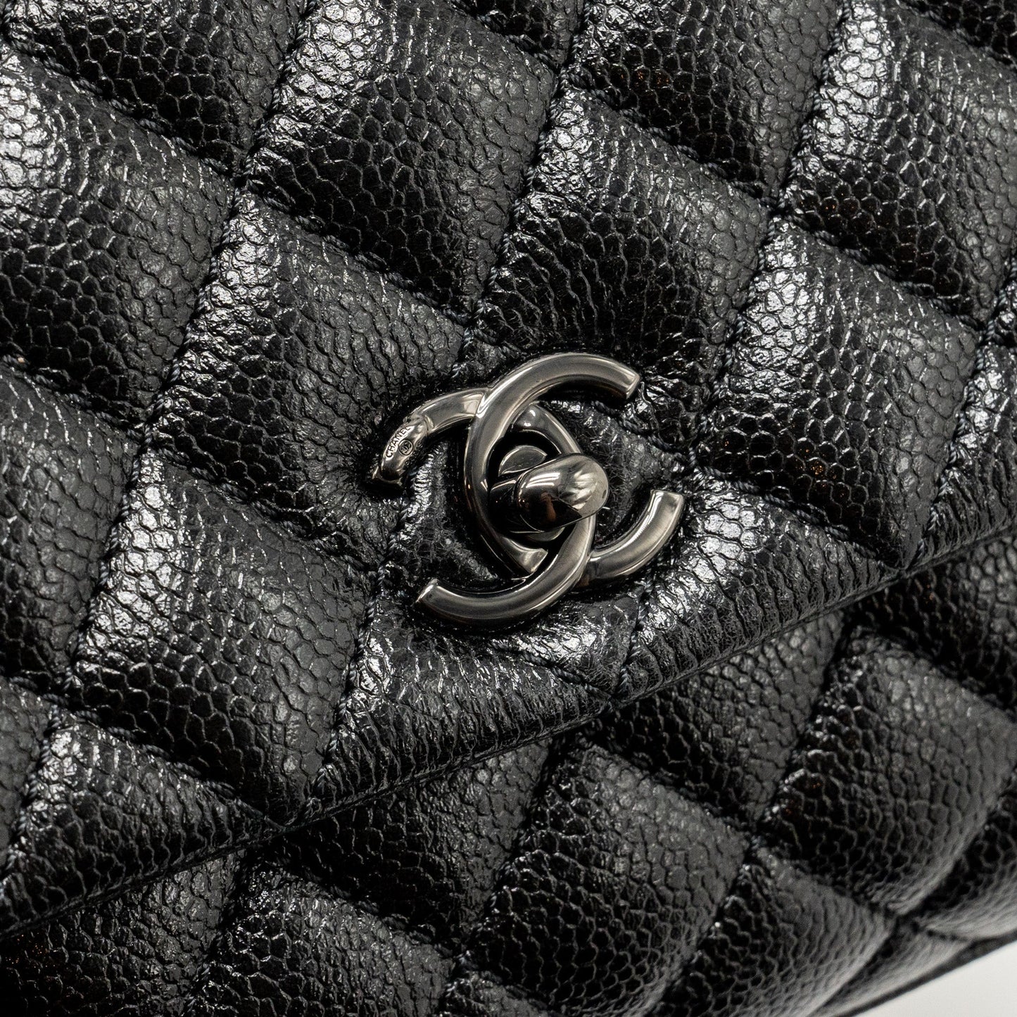 Chanel Small coco handle caviar So Black
