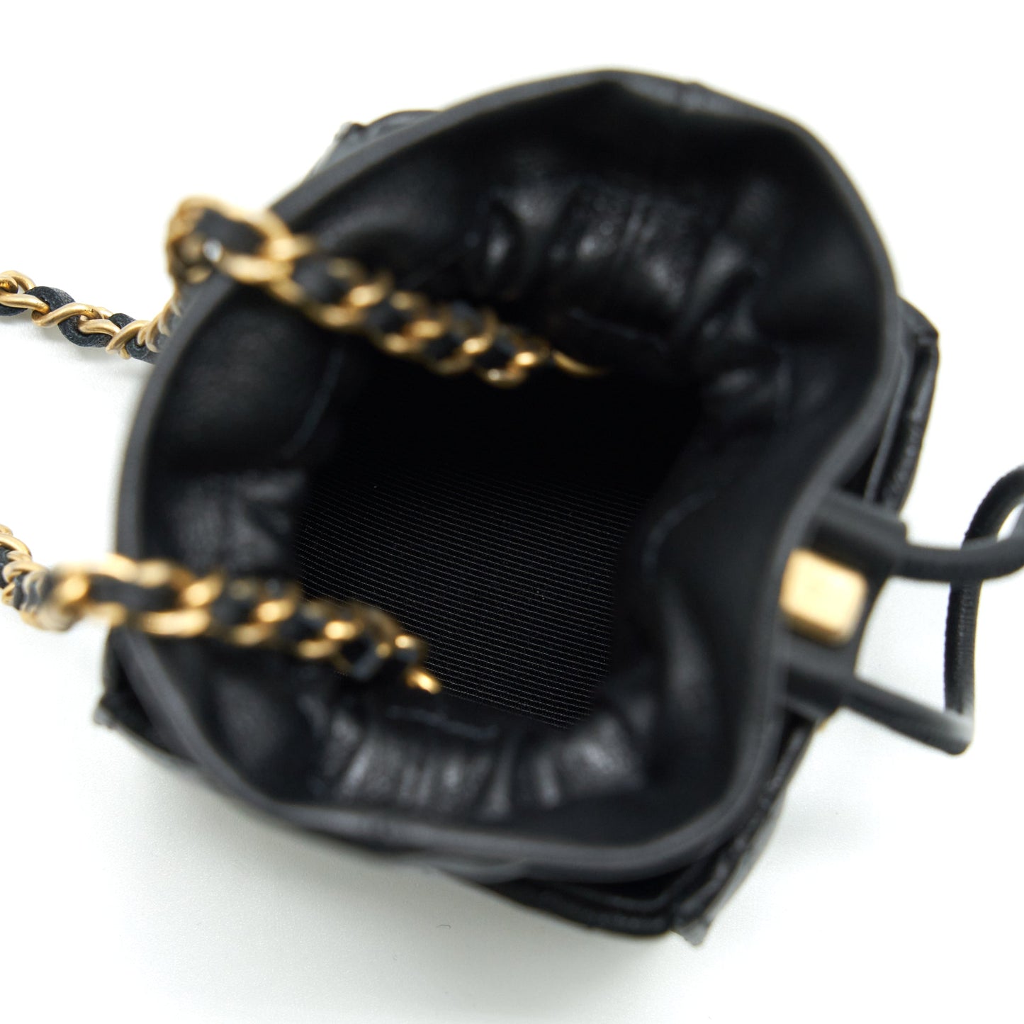 Chanel Mini Vanity Pouch With Chain Lambskin Black