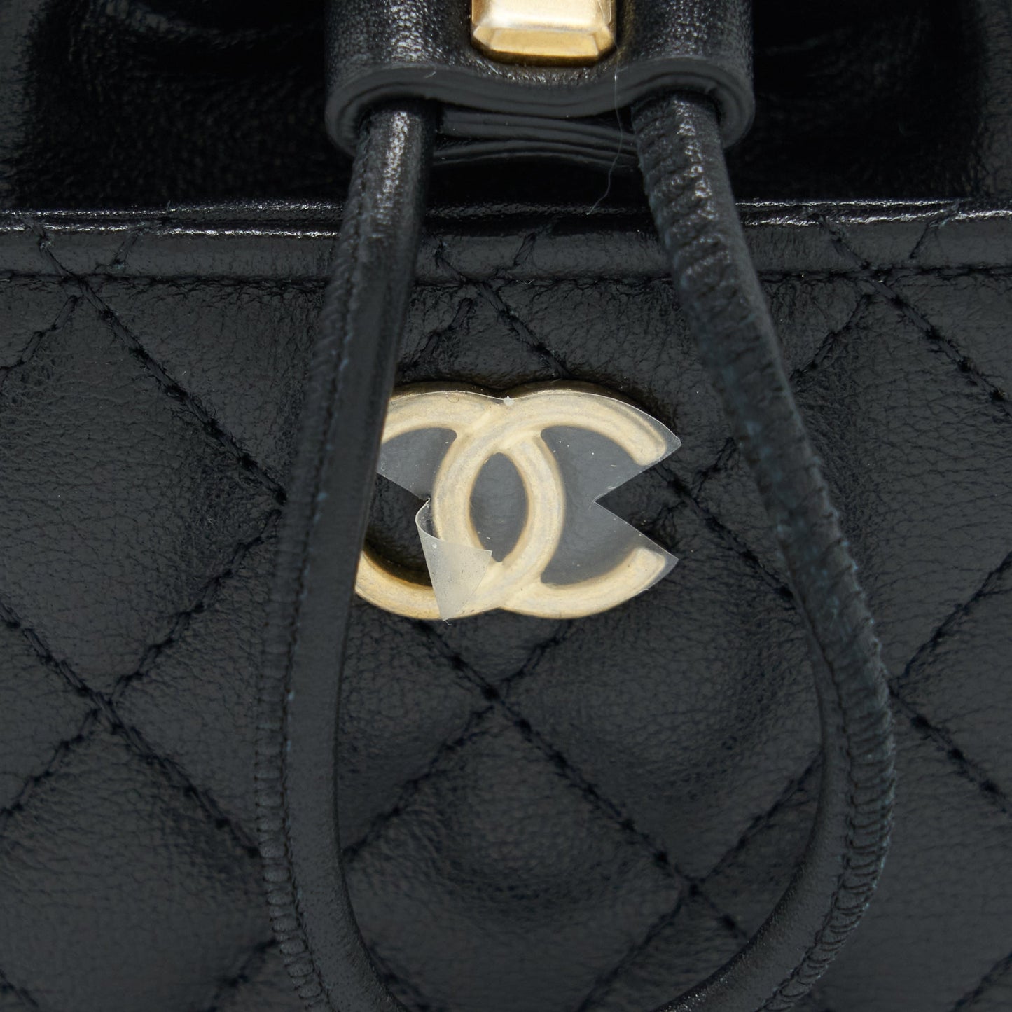 Chanel Mini Vanity Pouch With Chain Lambskin Black