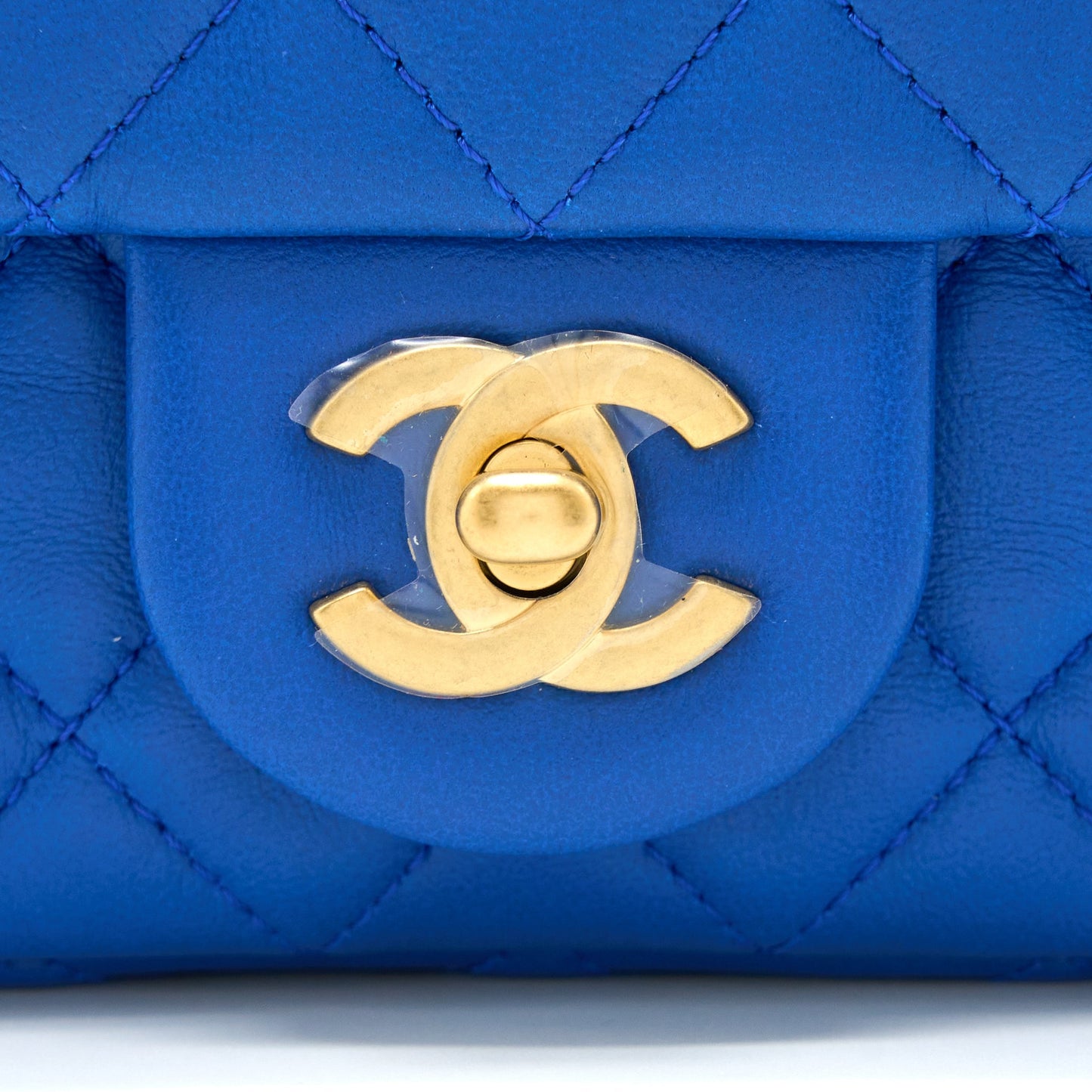 Chanel Pearl Crush Mini Rectangular Lambskin Blue Brushed  (Microchip)