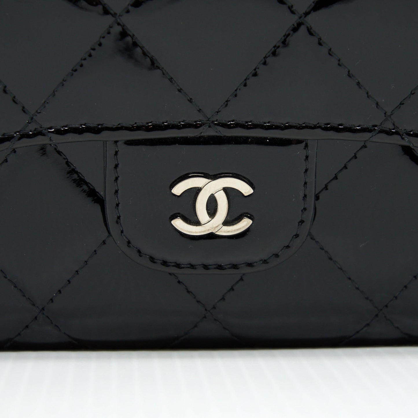 Chanel Classic Flap Long Wallet Patent Black