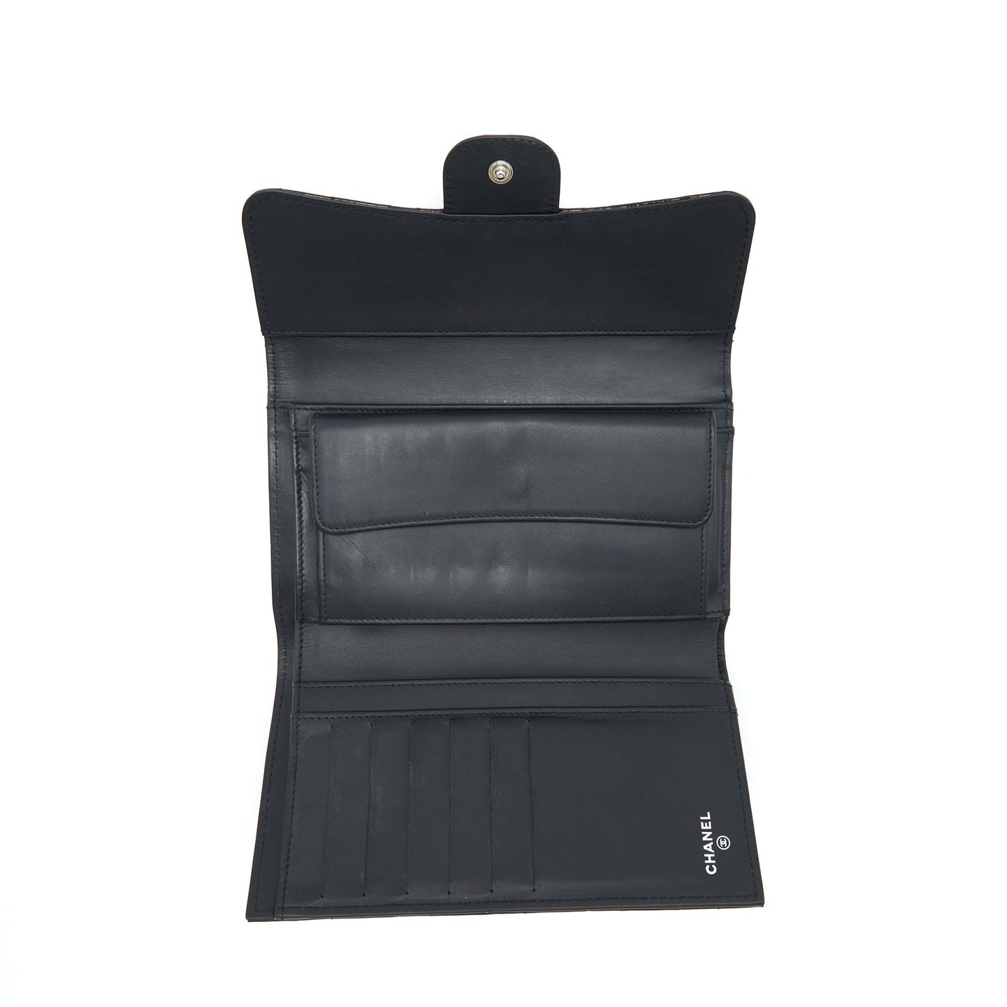 Chanel Classic Flap Long Wallet Patent Black