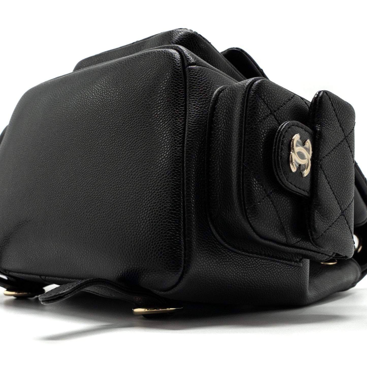 Chanel 23k Triple Pocket Backpack Caviar Black L(Microchip)