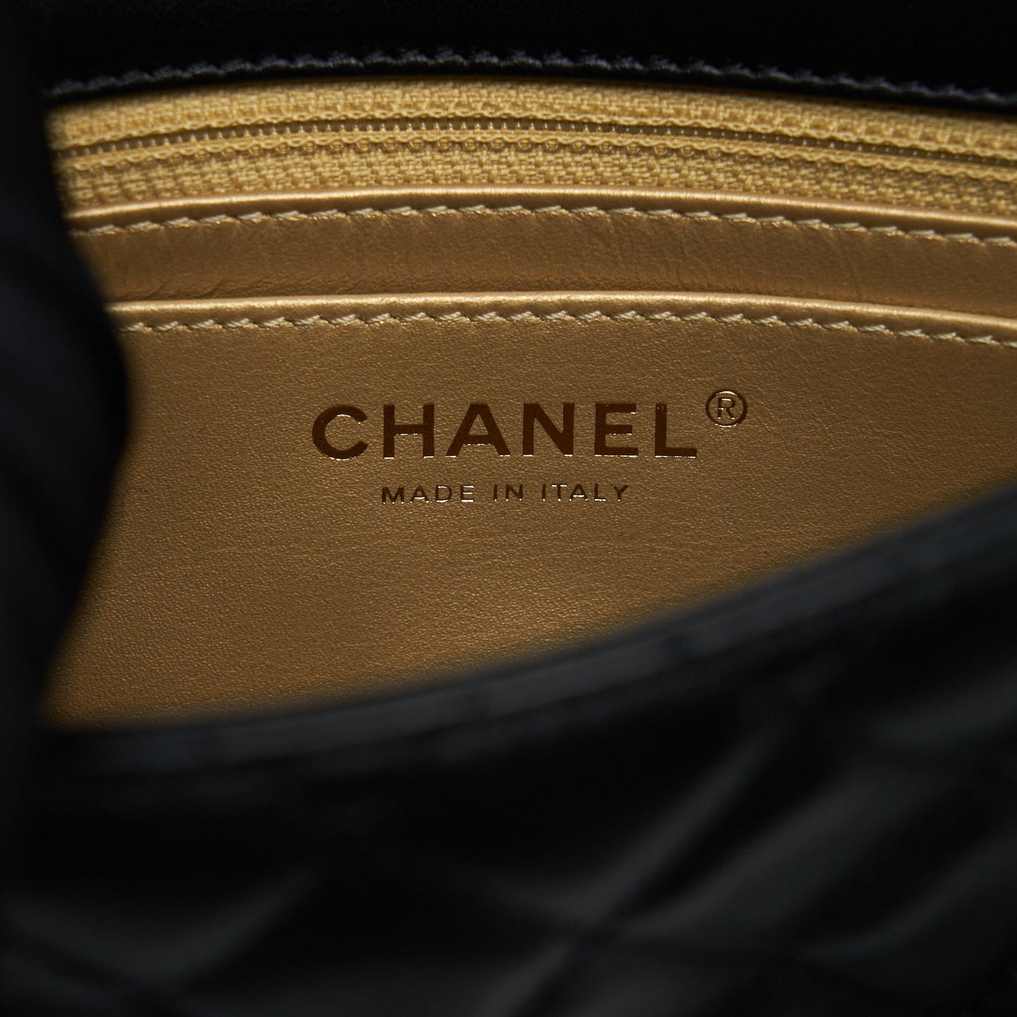 Chanel 22S Pearl Crush Mini Square Flap Bag Lambskin Black