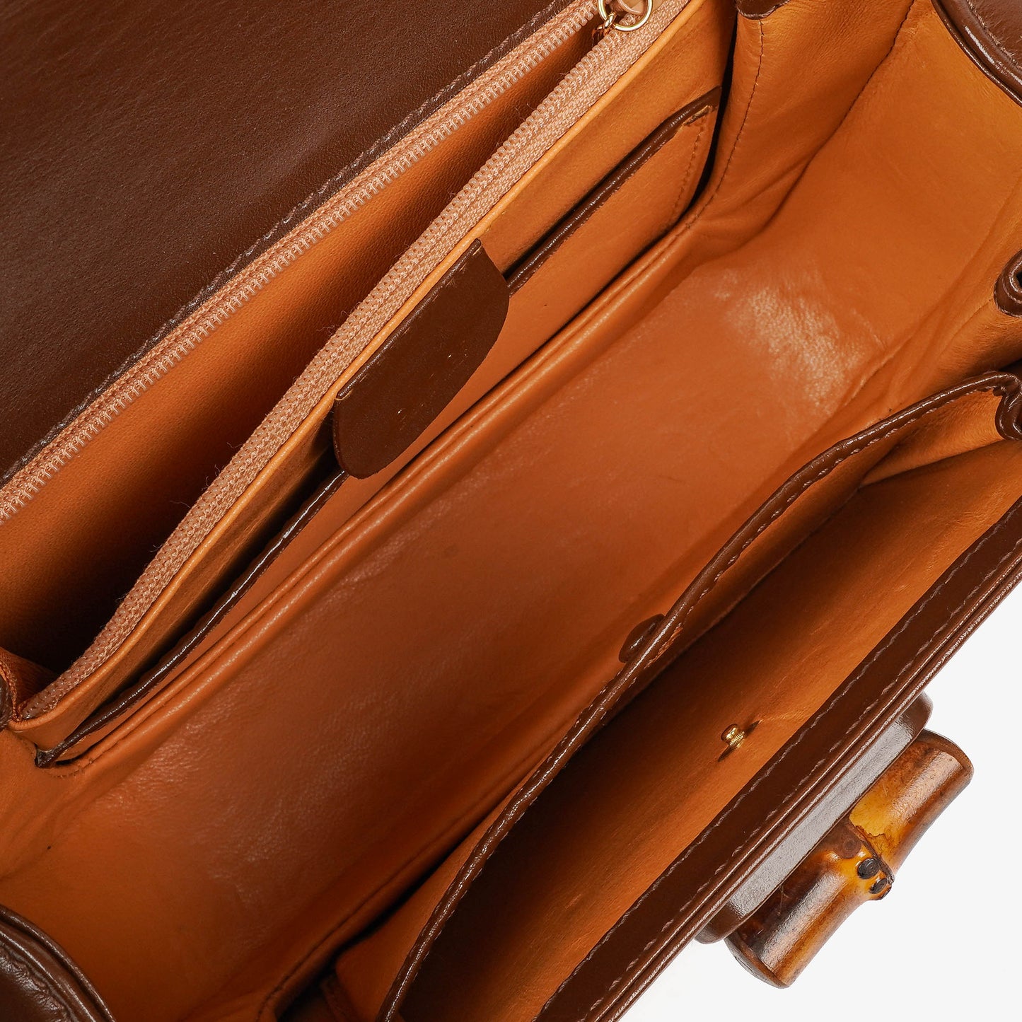 Gucci Bamboo Top Handle Brown Leather Bag