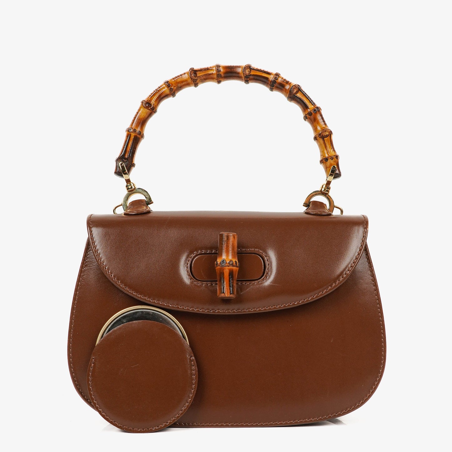 Gucci Bamboo Top Handle Brown Leather Bag