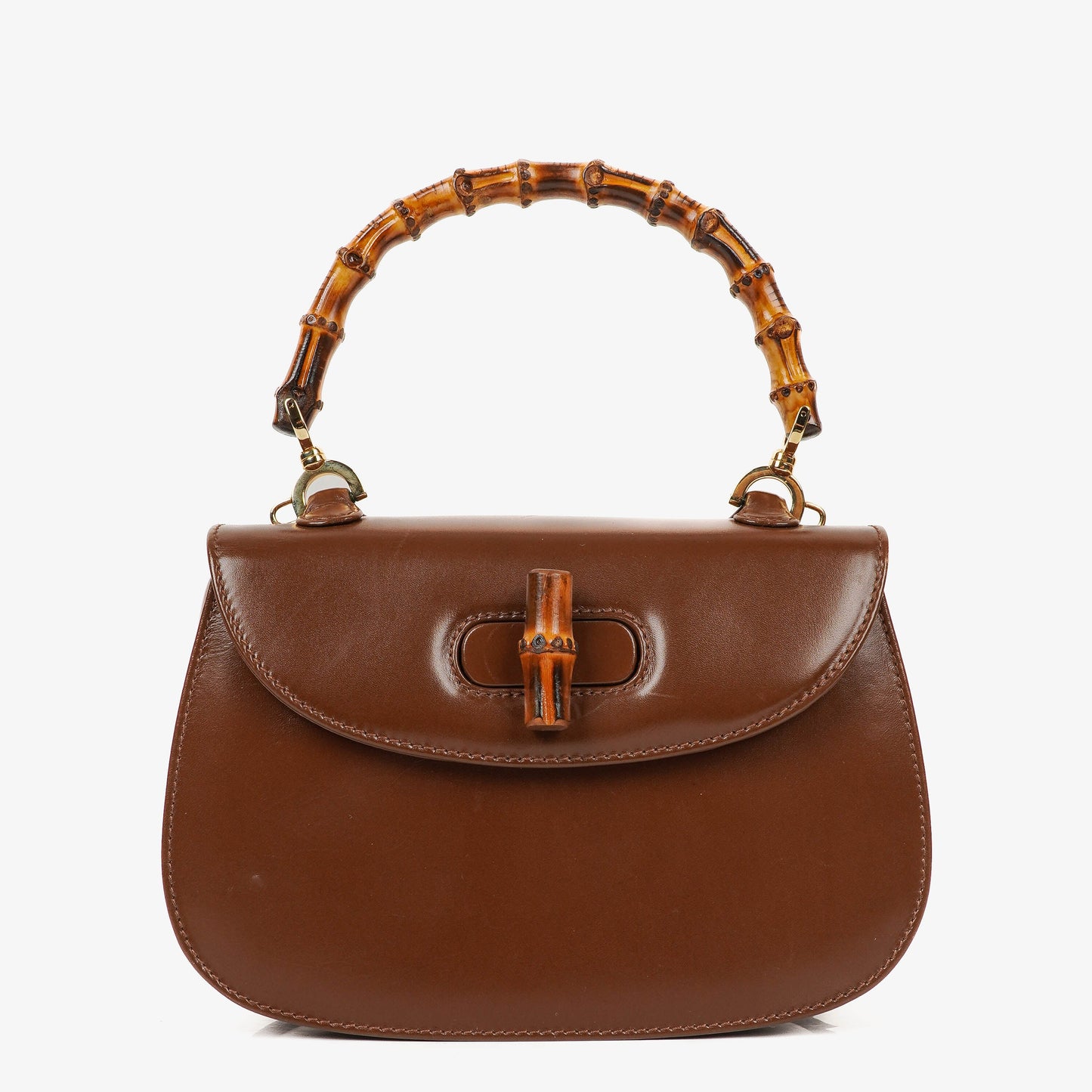 Gucci Bamboo Top Handle Brown Leather Bag