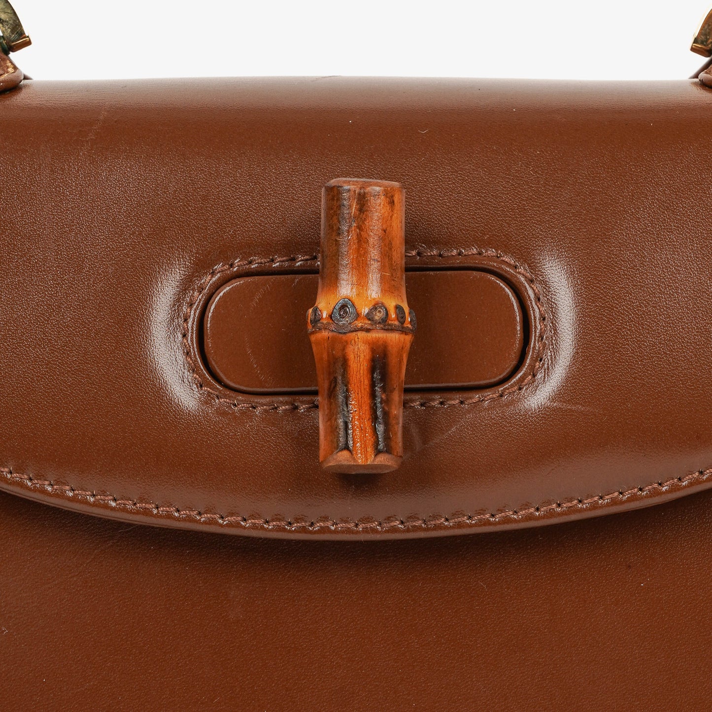Gucci Bamboo Top Handle Brown Leather Bag