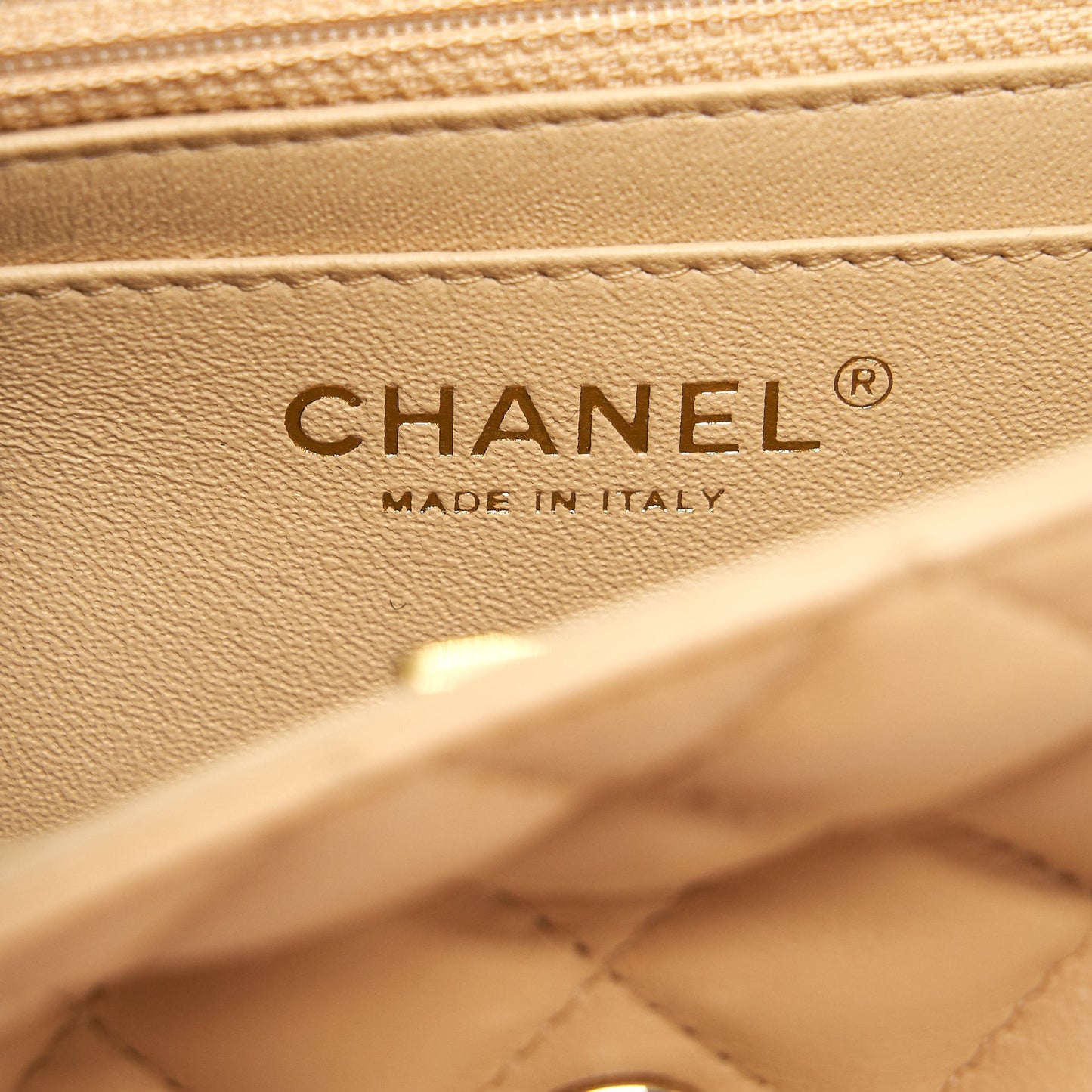 Chanel 22C Mini Rectangular Flap Bag Lambskin Beige L