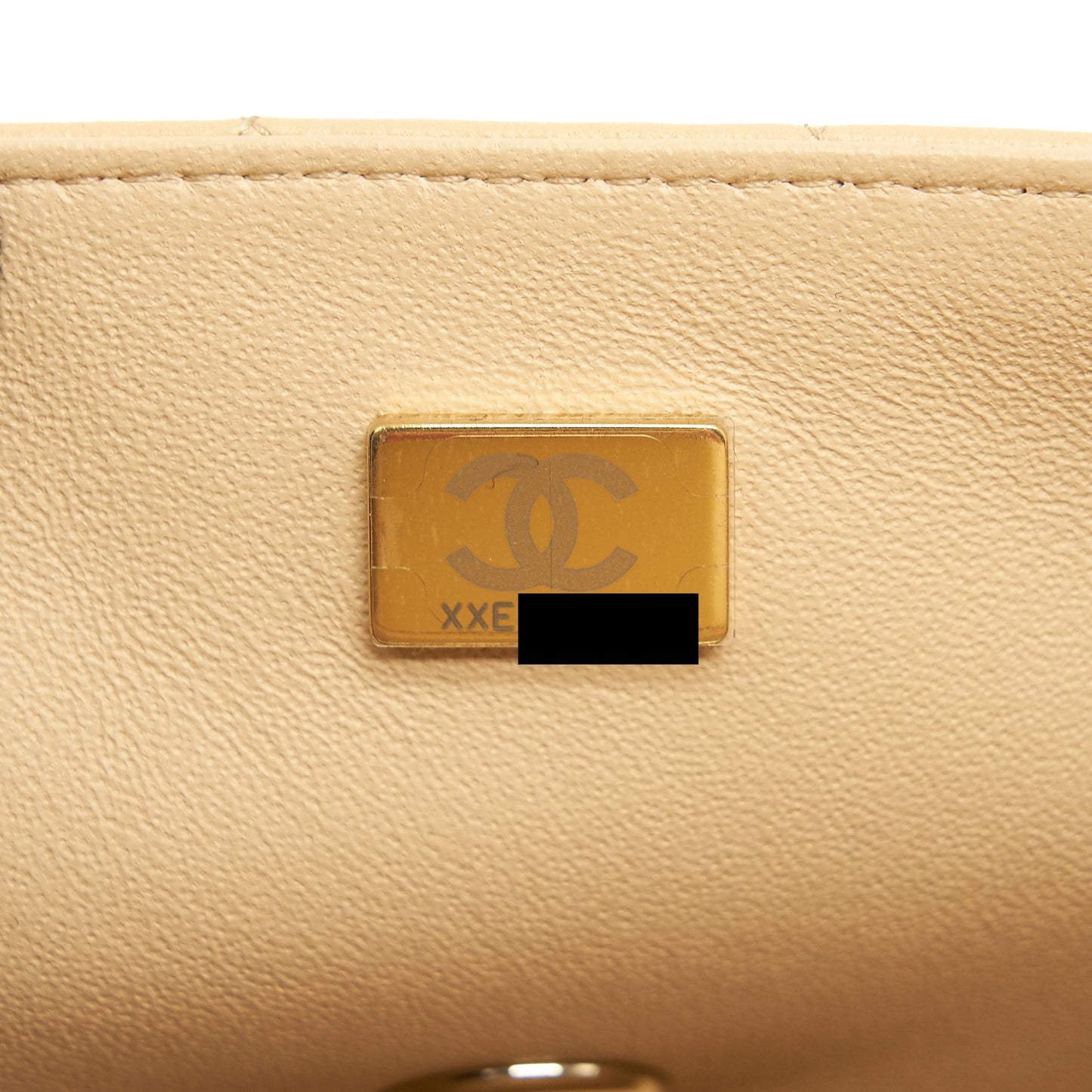 Chanel 22C Mini Rectangular Flap Bag Lambskin Beige L