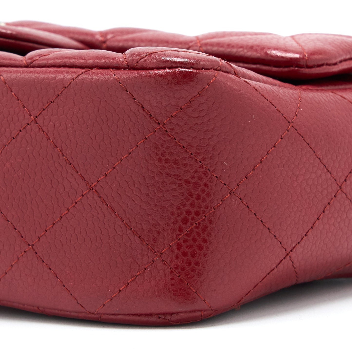 Chanel Mini Rectangular Flap Bag Caviar Red