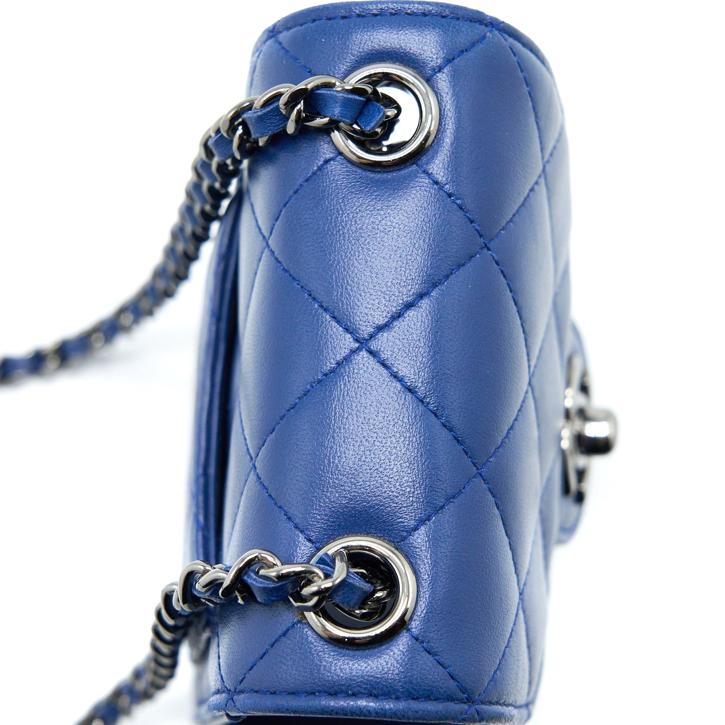 Chanel Flap Phone Case Lambskin Blue