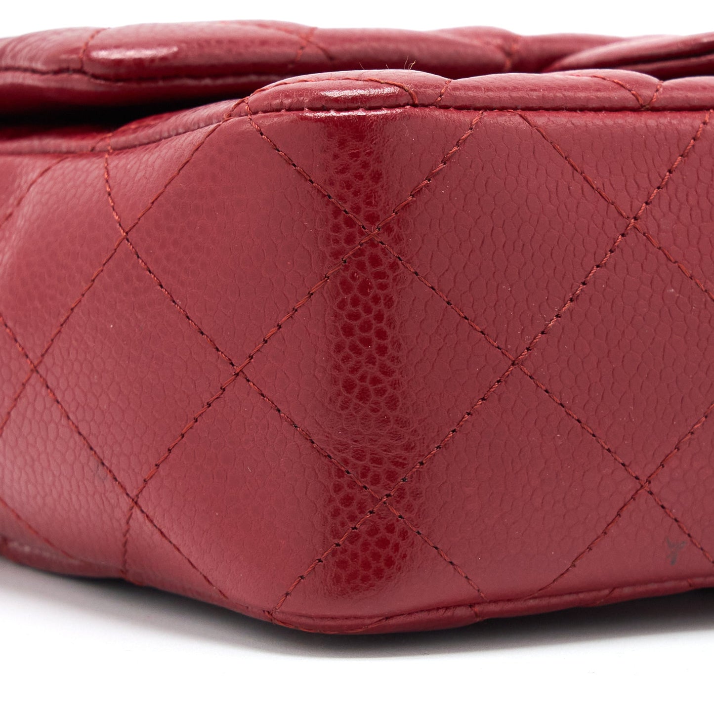 Chanel Mini Rectangular Flap Bag Caviar Red