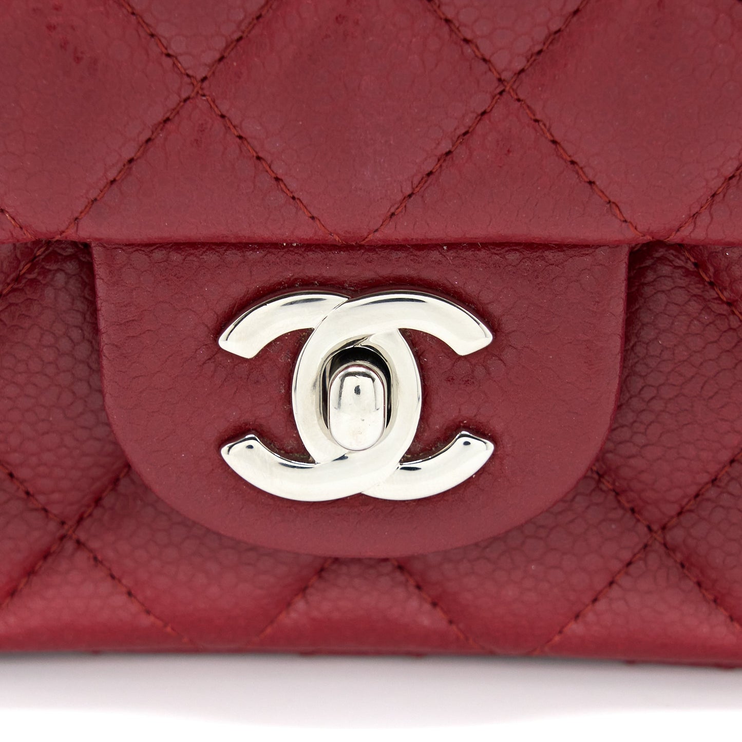 Chanel Mini Rectangular Flap Bag Caviar Red