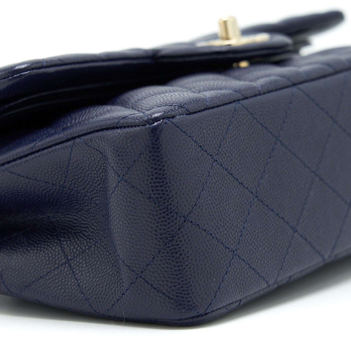 Chanel Small Classic Flap Bag Caviar Dark Blue L