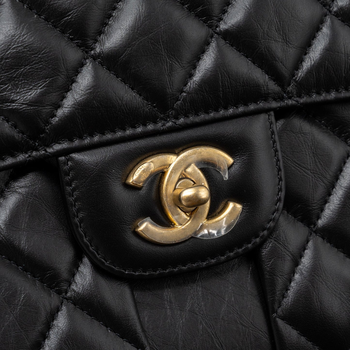 Chanel 23S flap backpack calfskin black brushed  (microchip)