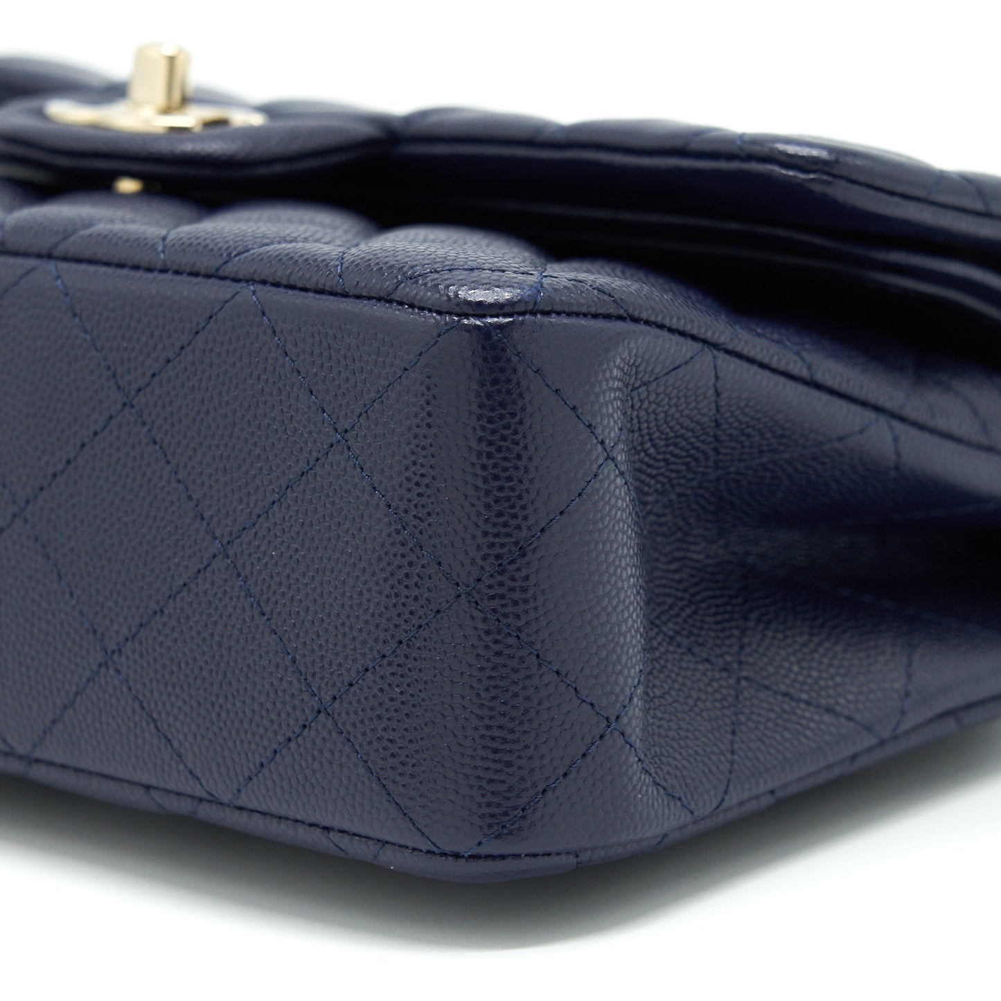 Chanel Small Classic Flap Bag Caviar Dark Blue L