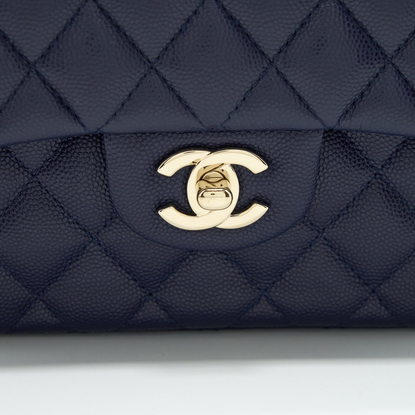 Chanel Small Classic Flap Bag Caviar Dark Blue L