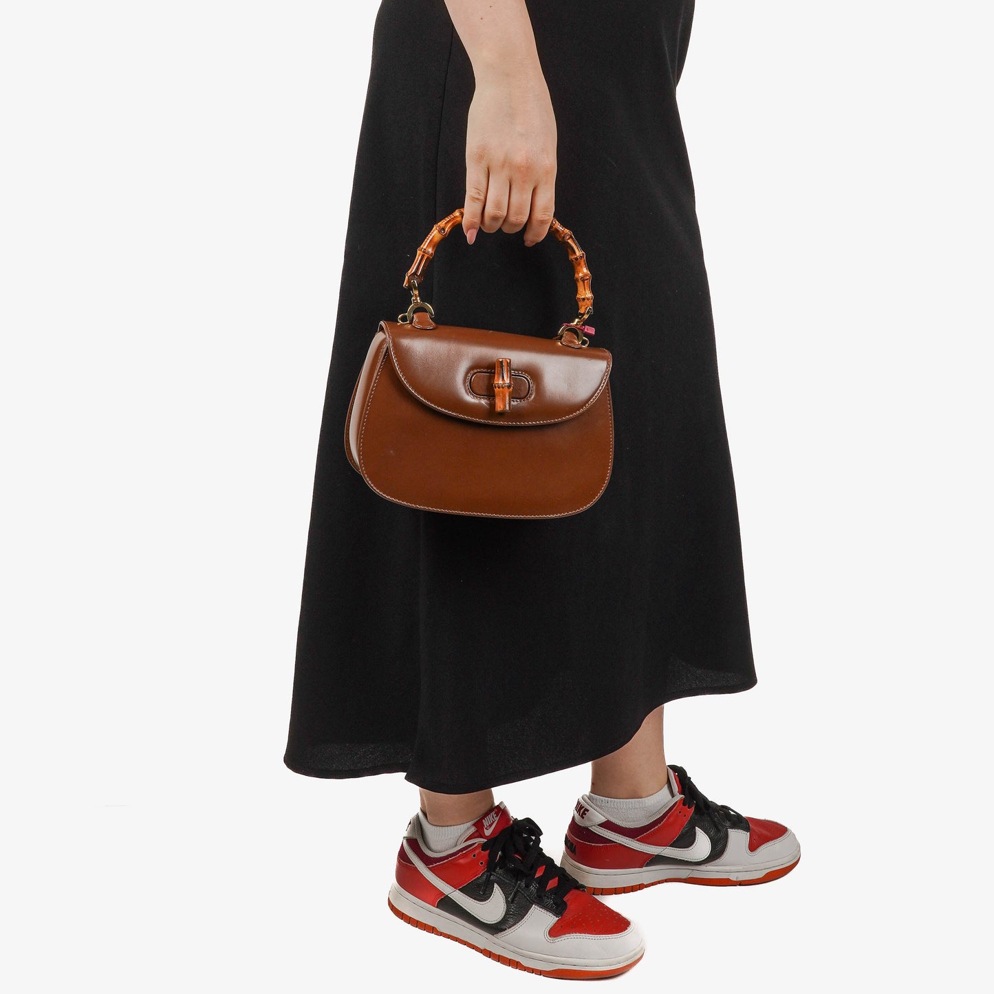 Gucci Bamboo Top Handle Brown Leather Bag