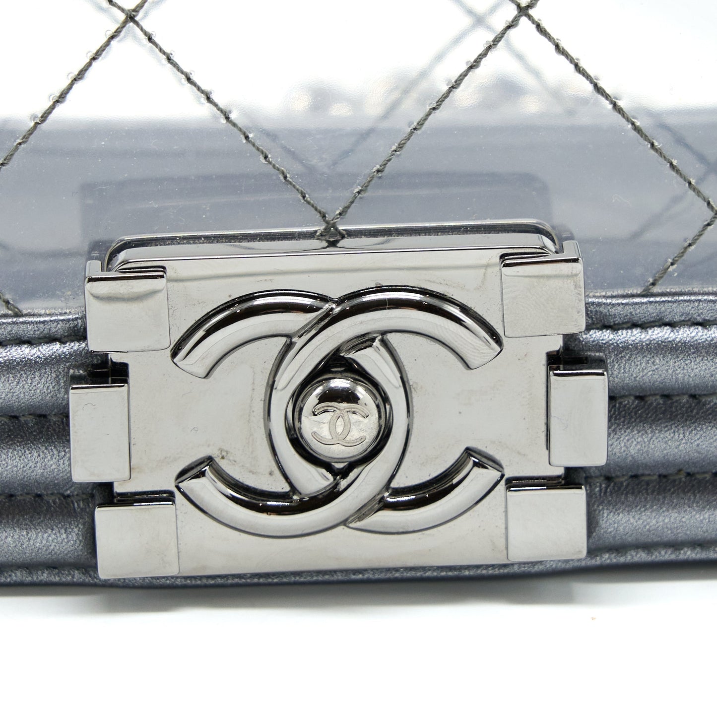 Chanel Small Boy PVC/Lambskin Silver