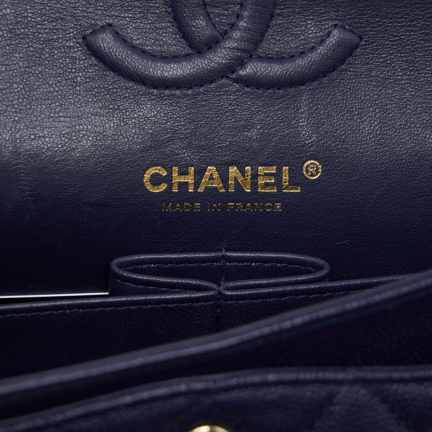 Chanel Small Classic Flap Bag Caviar Dark Blue L