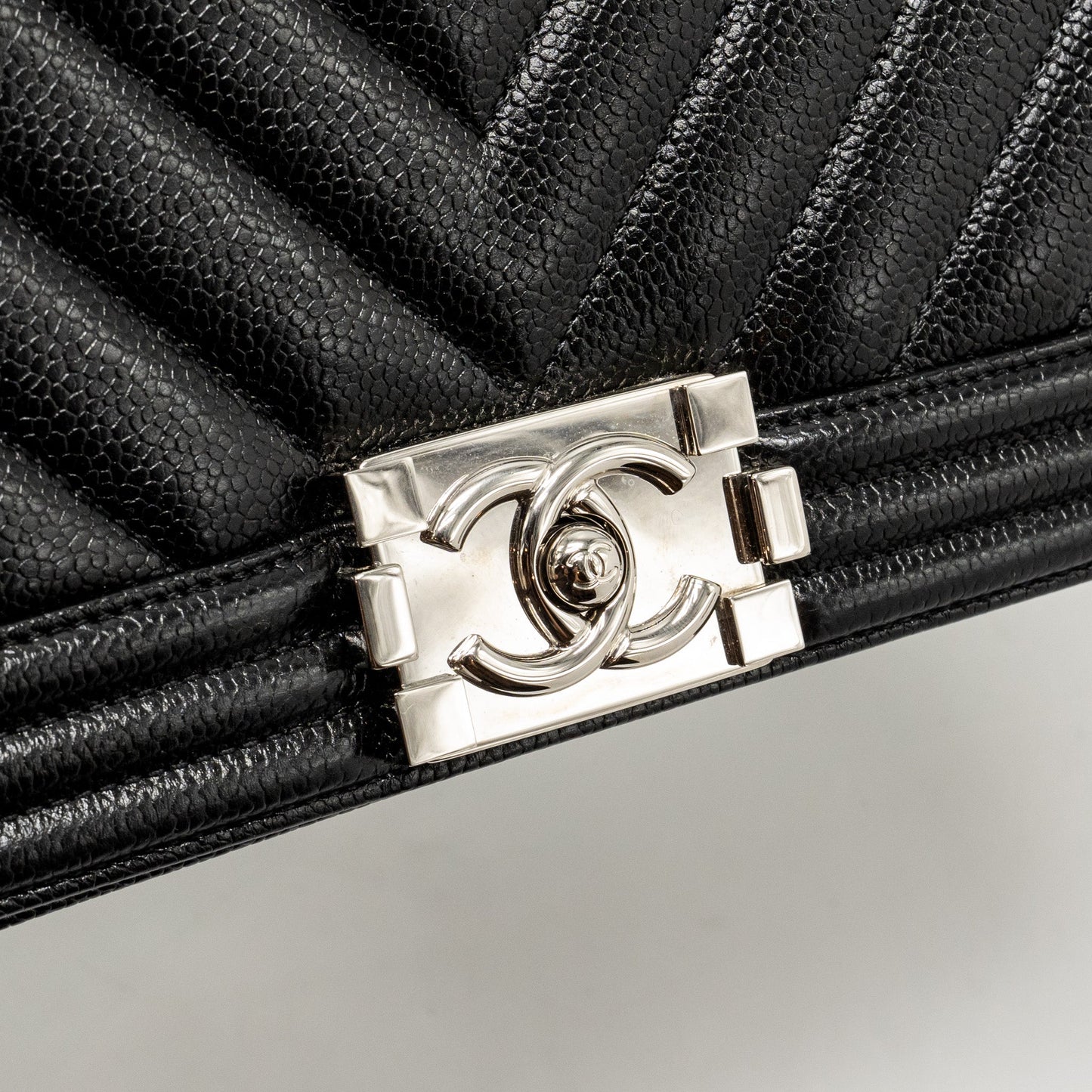Chanel Chevron Medium Boy Bag caviar black