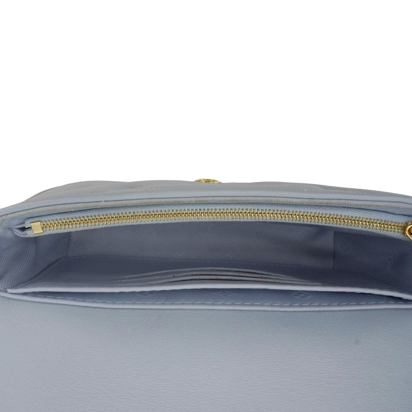 LOUIS VUITTON Calfskin Bubblegram Leather Wallet on Strap Bag Light Blue
