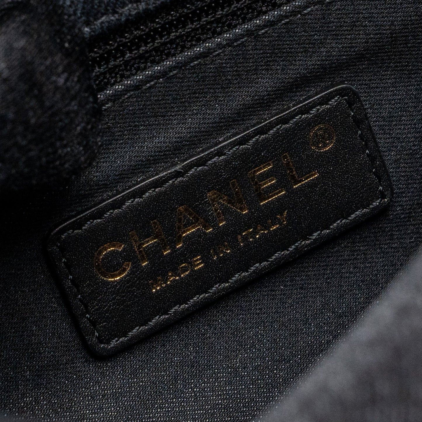 Chanel Black Denim Flap Bag Brushed  (Microchip)