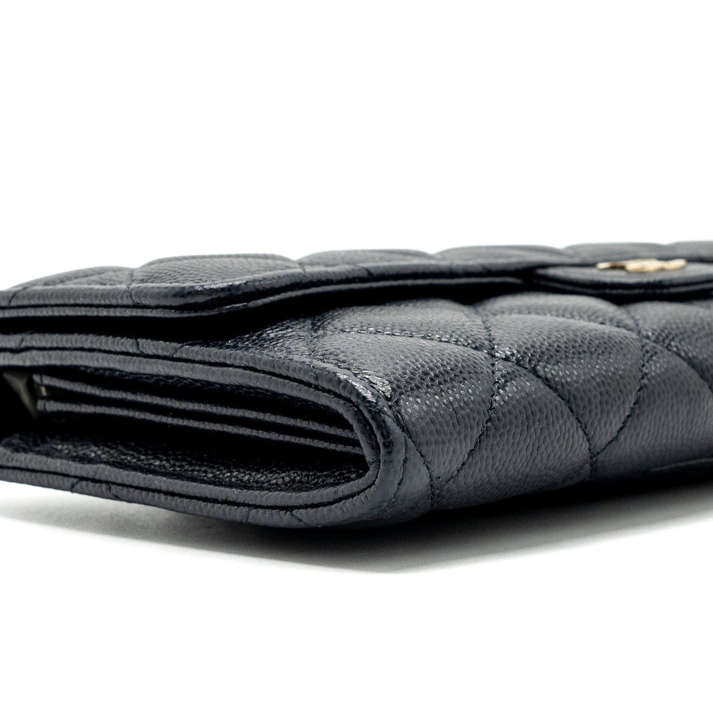 Chanel Classic Long Flap Wallet Caviar Navy L