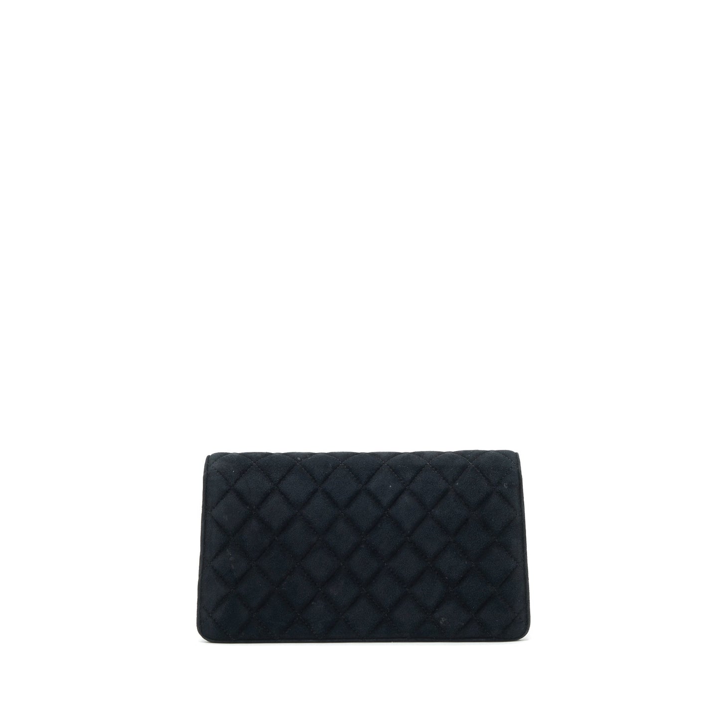 Chanel Quilted Velvet CC Logo Flap Bag black L