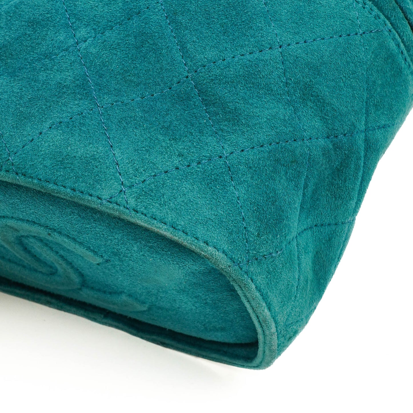 Chanel Quilted Suede Vanity Case