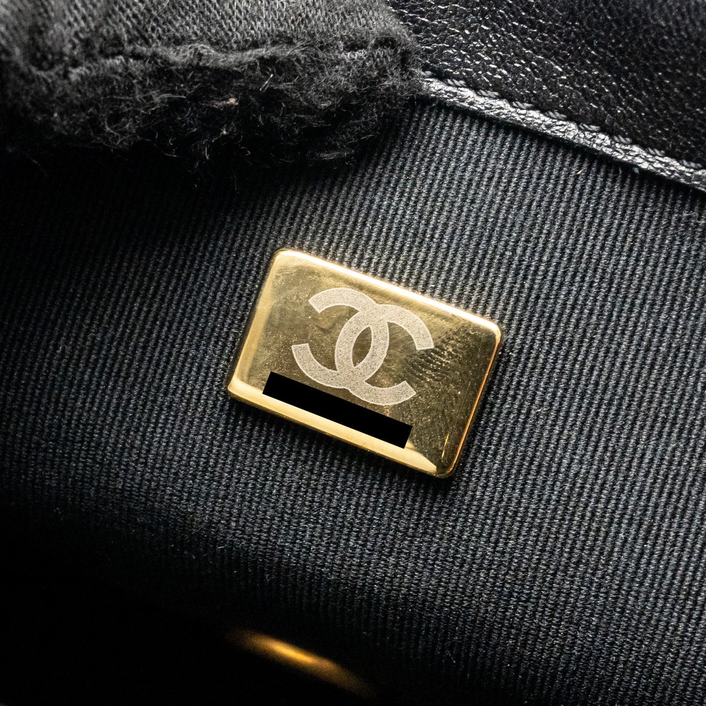 Chanel Quilted Mini Flap Bag with Detailed Chain Lambskin Black  (Microchip)
