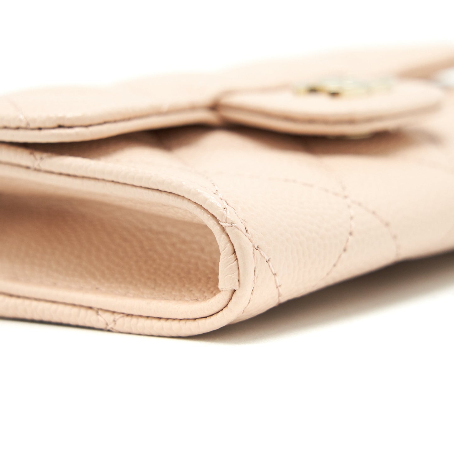 Chanel 22C Flap Cardholder Caviar Light Beige L