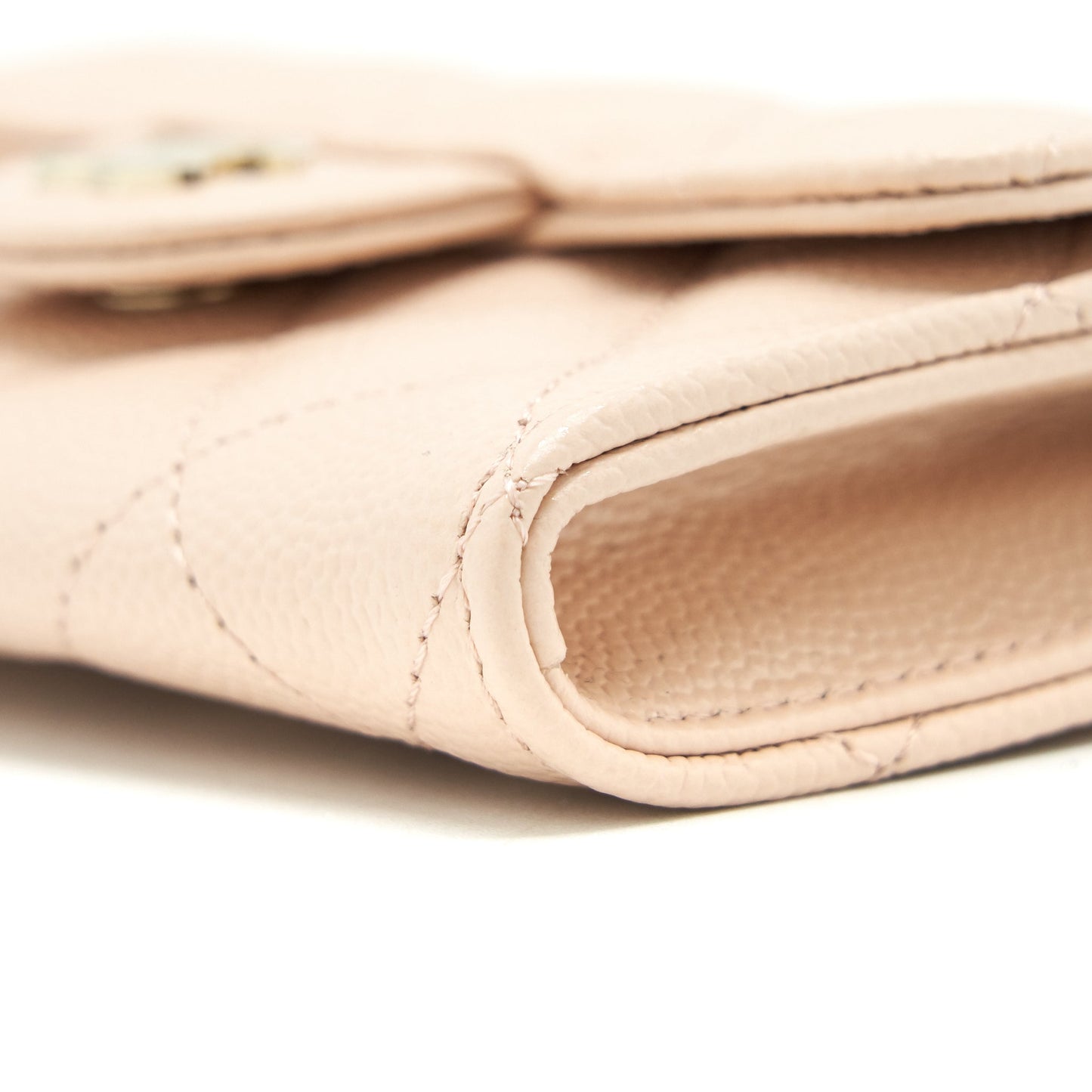 Chanel 22C Flap Cardholder Caviar Light Beige L
