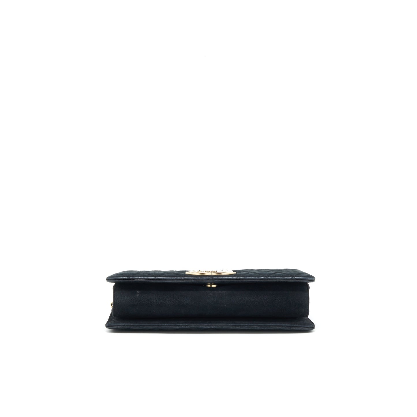 Chanel Quilted Velvet CC Logo Flap Bag black L