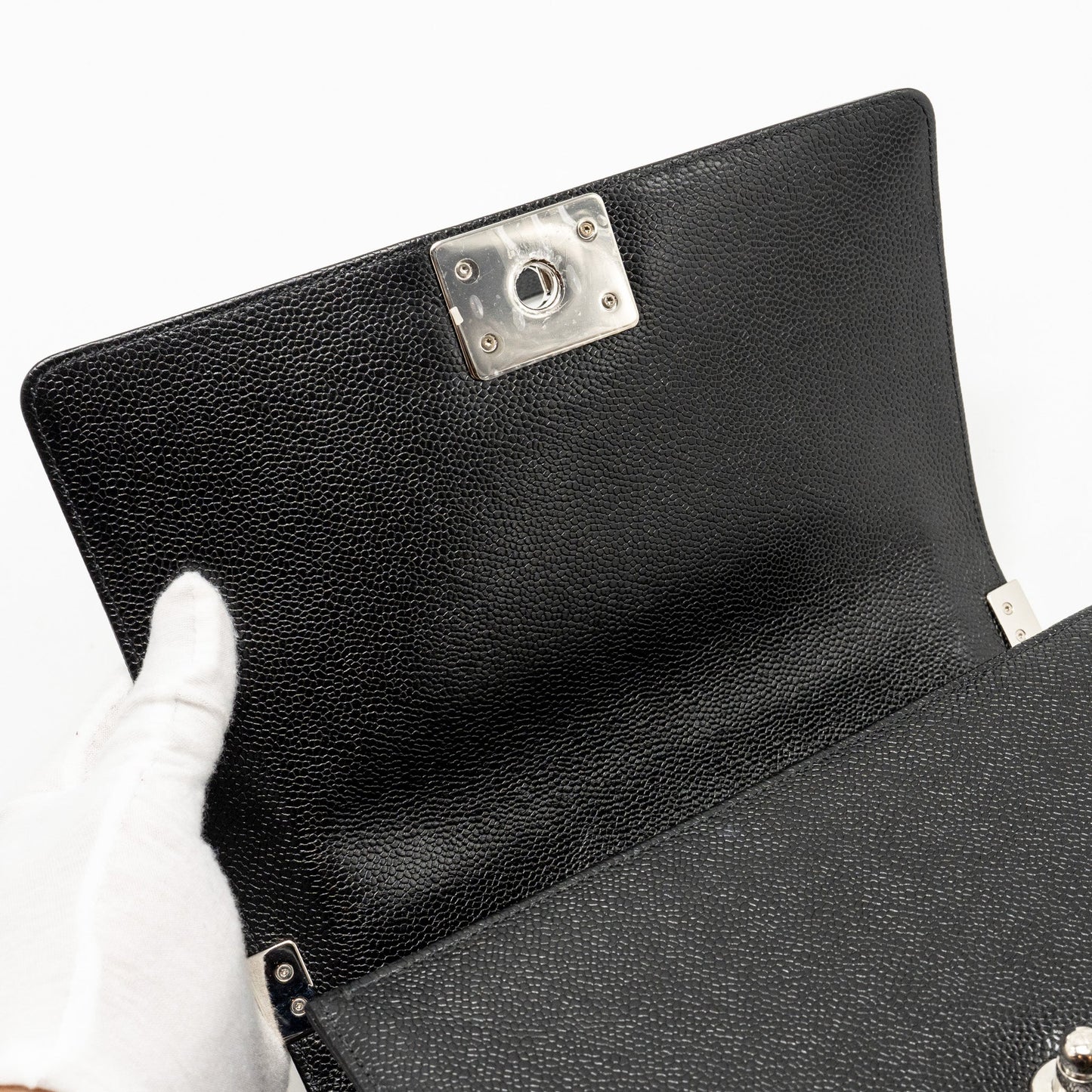 Chanel Chevron Medium Boy Bag caviar black