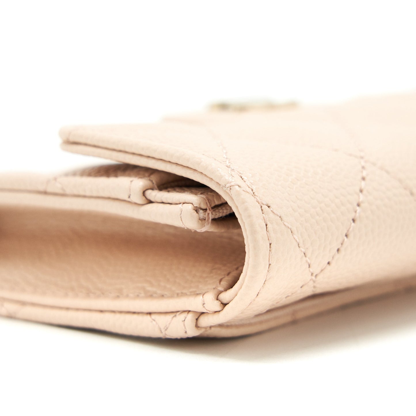 Chanel 22C Flap Cardholder Caviar Light Beige L