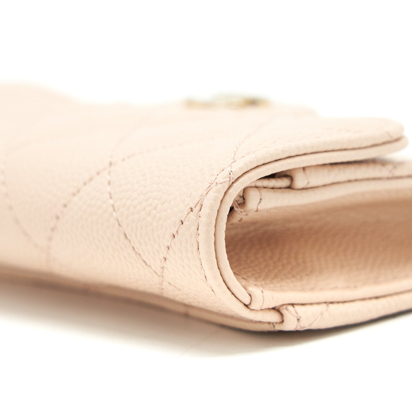 Chanel 22C Flap Cardholder Caviar Light Beige L