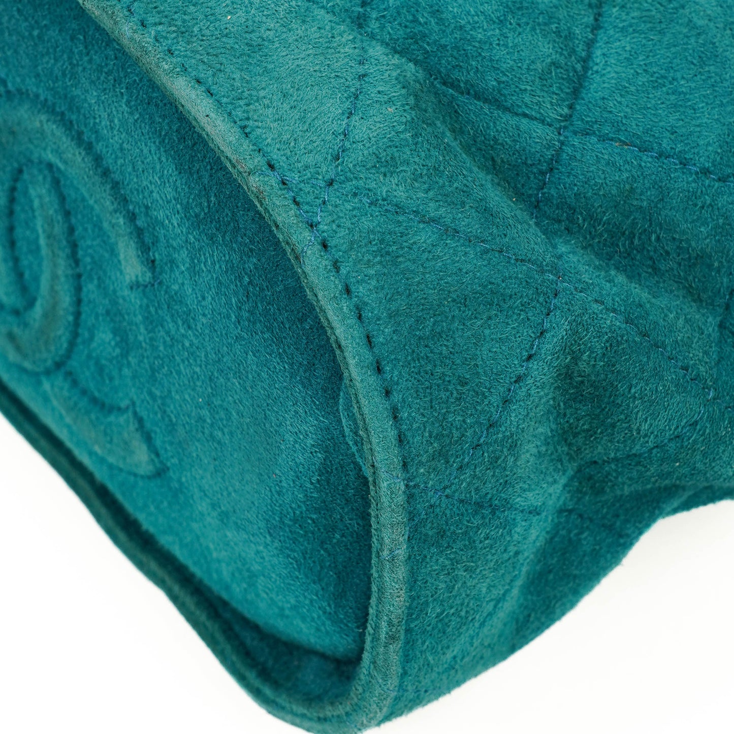 Chanel Quilted Suede Vanity Case