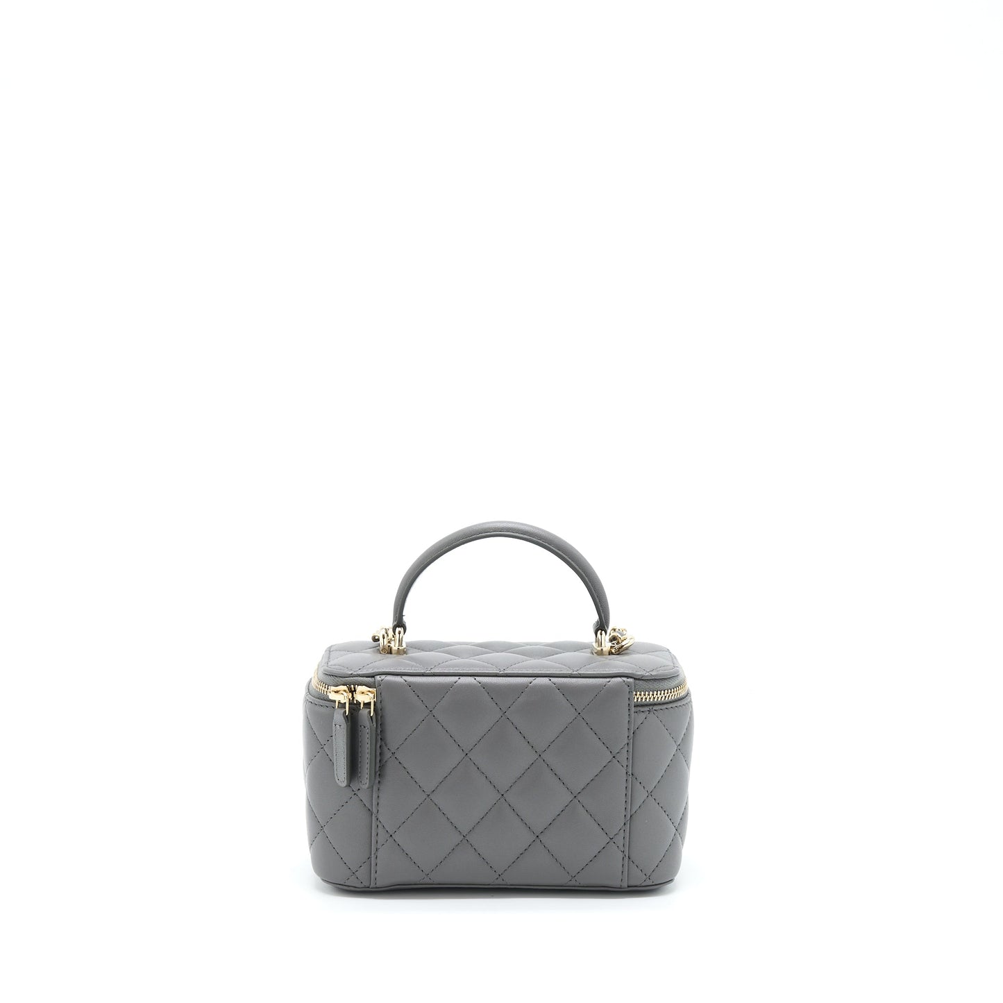 Chanel 22A Top Handle Long Vanity With Chain Grey