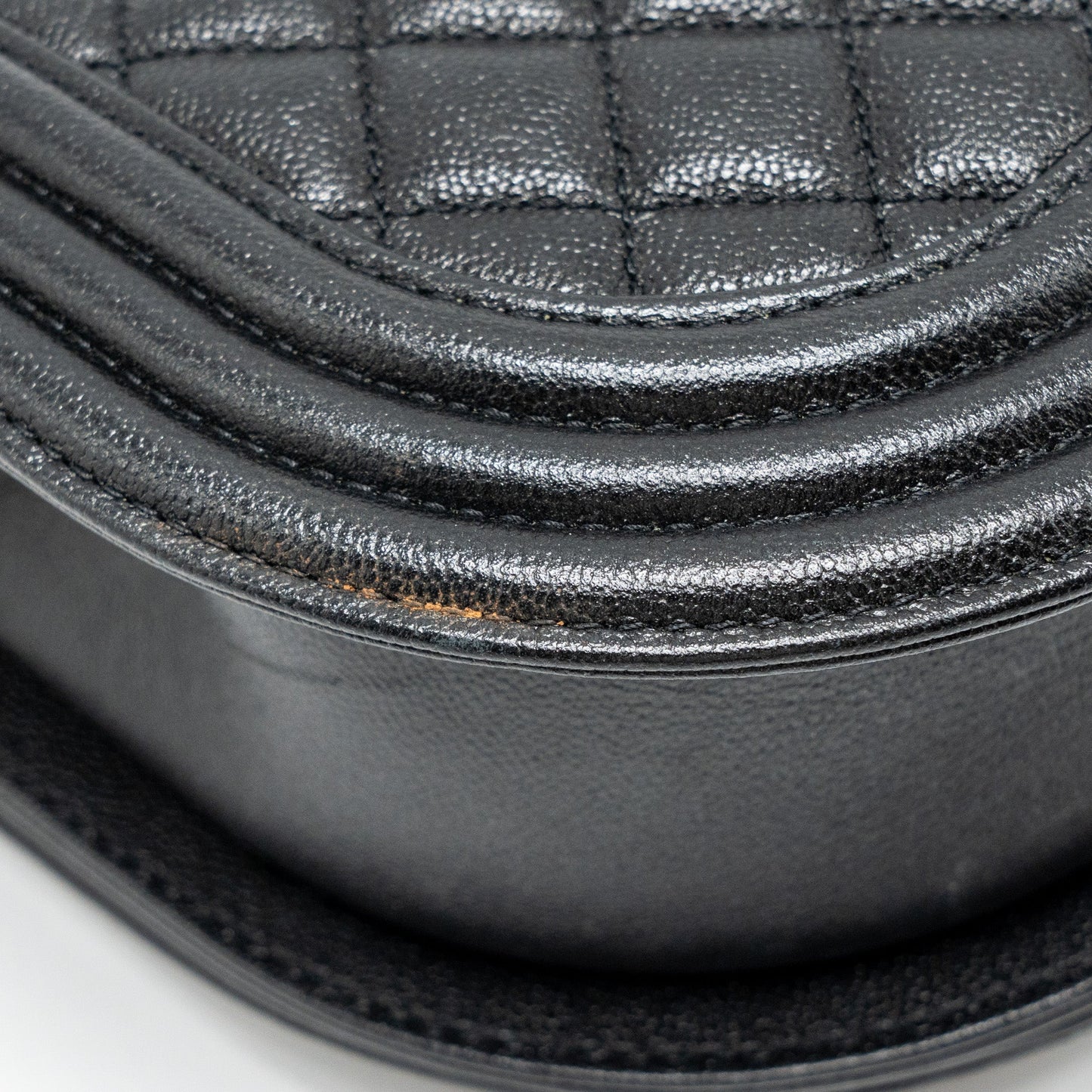 Chanel 22A Round Boy Messenger Bag Caviar Black  (Microchip)