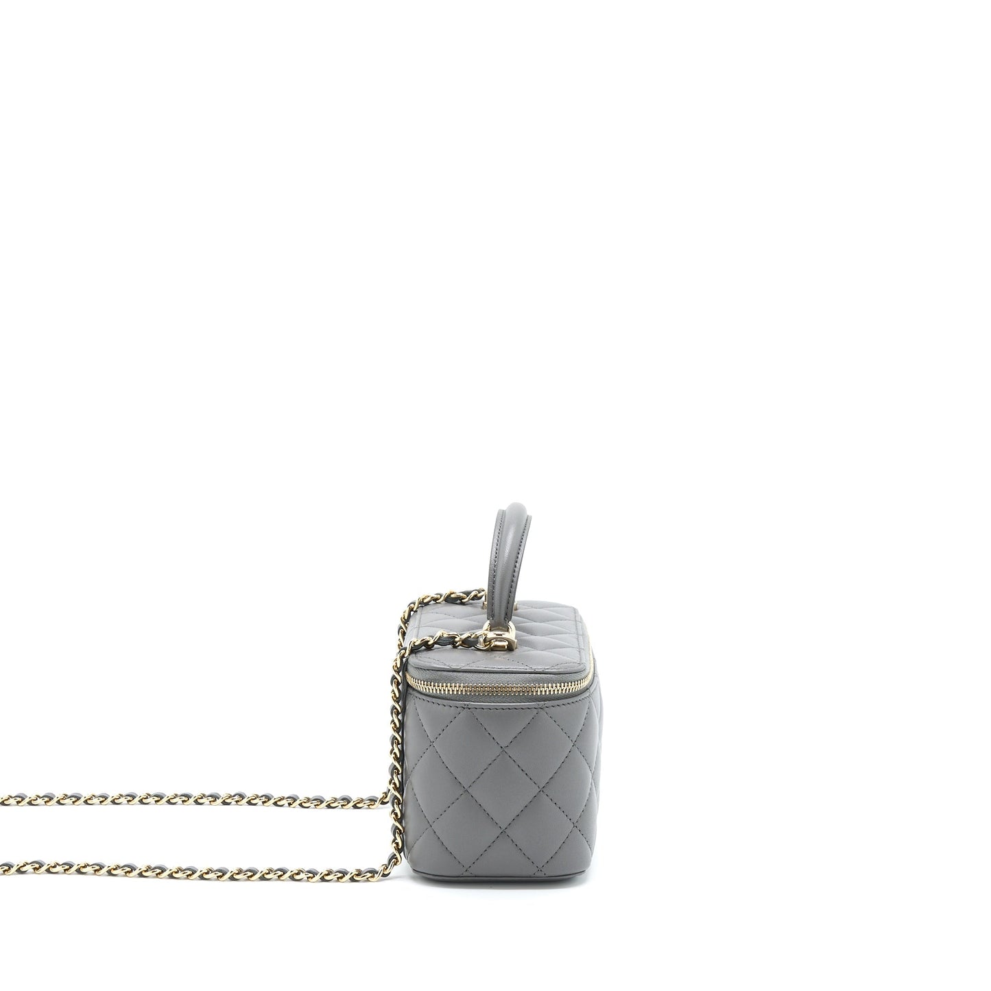 Chanel 22A Top Handle Long Vanity With Chain Grey