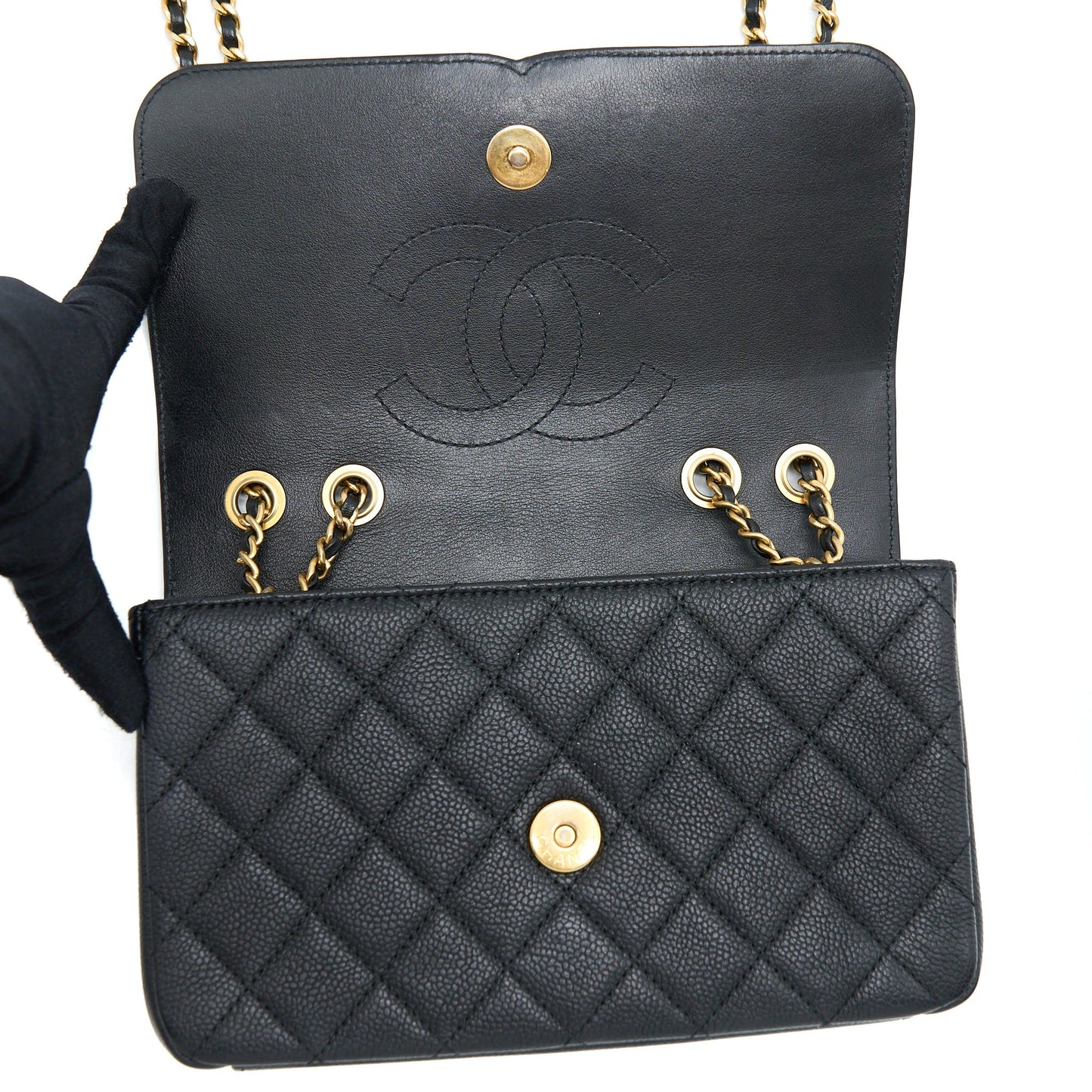 Chanel Filigree Flap Bag Caviar Black