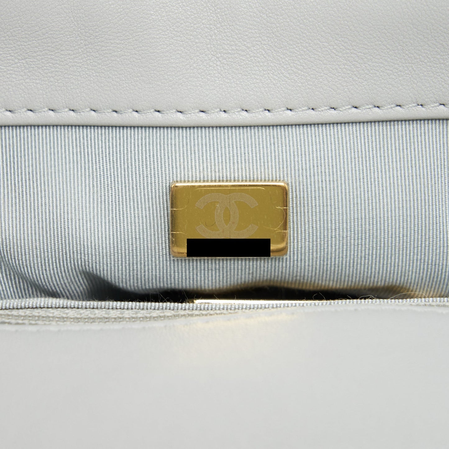 Chanel Small 19 Bag Lambskin Light Grey With Multicolour Hardware