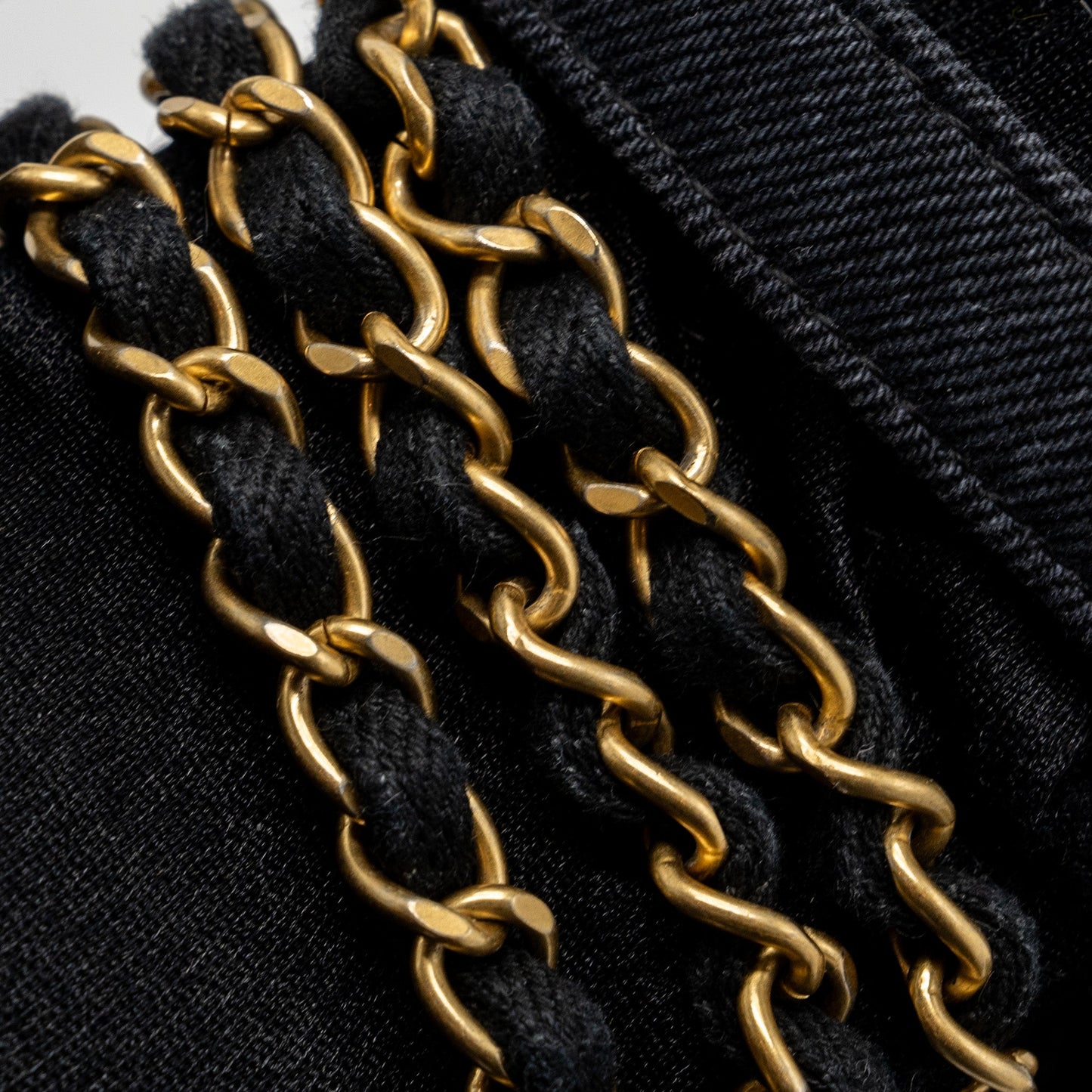 Chanel Black Denim Flap Bag Brushed  (Microchip)